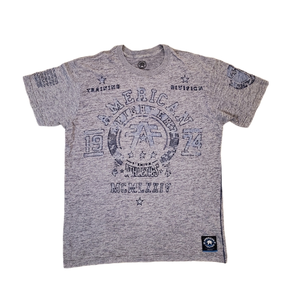 American Fighter Men's Gray Premium Athletic MMA Training T-Shirt Large‎